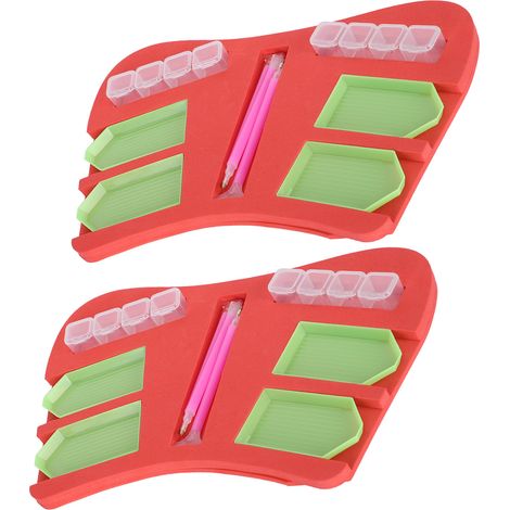 Organisateur Double Plateau - Kit Outils Peinture Diamant - Rangement 4 Bacs - Matériau Durable - Usage Loisir Créatif Adulte Enfant (1/5)
