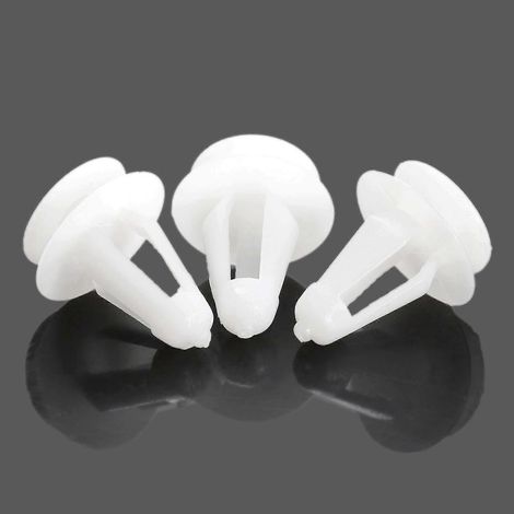 50 rivets de fixation à pression pour voiture, clips de garde-boue universels, trou de 7 mm, en plastique blanc, pour pare-chocs et portières. (1/5)