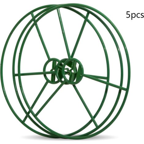 Lot de 5 supports pour plantes - Vert - Diamètre : 30 cm, cadre de support pour jardin