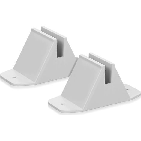 Lot de 2 supports pour clôture de jardin, piquets de clôture, accessoires pour clôture de cour et de jardin-12.50X5.50X5.50CM-White