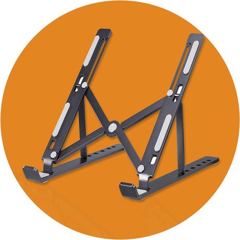 Support réglable pour ordinateur portable de bureau avec 6 angles d'inclinaison et ventilation/dissipation de la chaleur. (1/5)
