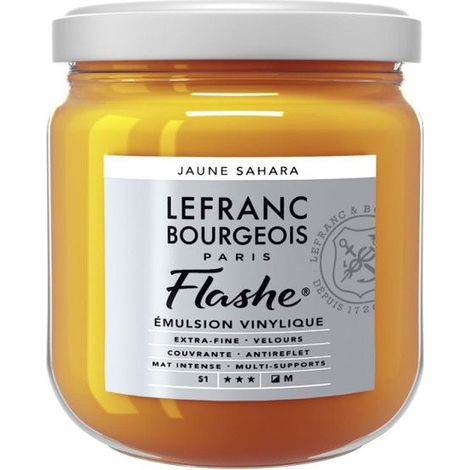 Peinture vinylique - Flashe - Jaune Sahara - 194 - Lefranc Bourgeois - 400ml