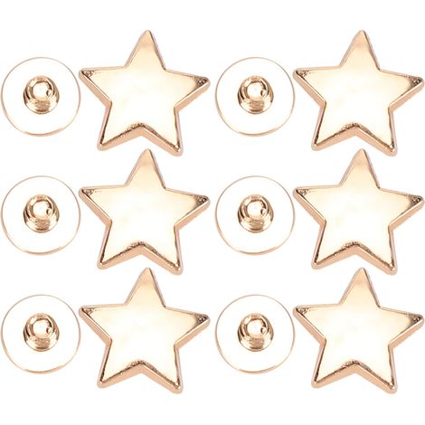 50 Paires Rivets Étoile 12MM Plats Vis Accessoire Vêtement Anti-Corrosion Alliage Zinc Doré (1/5)