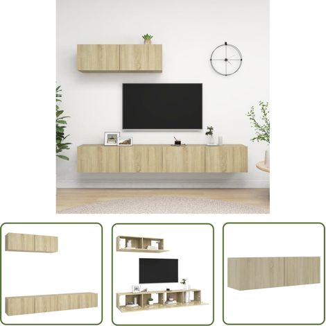 Furniture Limited - Meubles TV 3 pcs Chêne sonoma Bois (1/5)