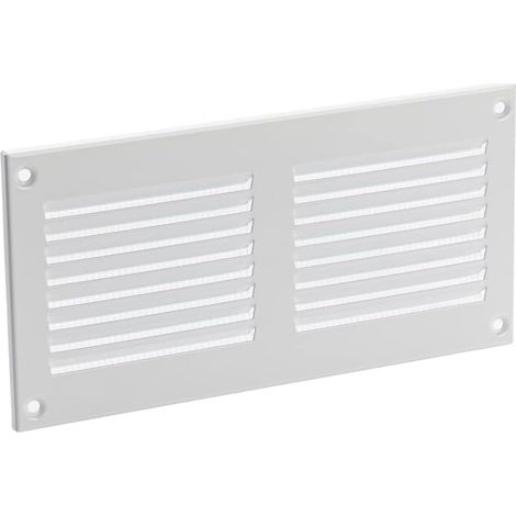 Grille de Ventilation - 1 Pièce - Acier Blanc - Avec Moustiquaire Intégrée - Pour Maison et Bureau - 200x100mm (1/5)