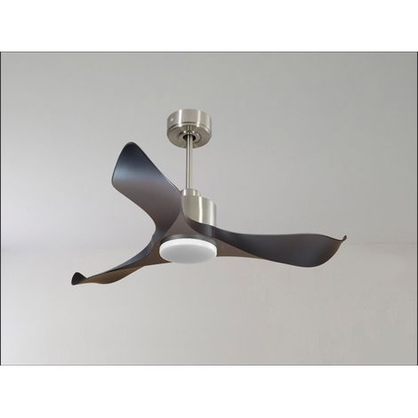 Modulo Regular Ring - Super destratificateur et ventilateur DC 166 cm Chrome pales bois clair sans Lumière 30 à 60 m² (1/5)