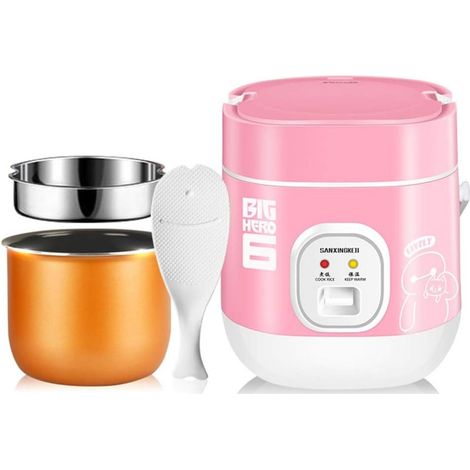 1 Cuiseur à riz électrique, capacité 1,2 L, puissance 200 W, 2 niveaux de cuisson, cuve en acier inoxydable, ABS (1/5)
