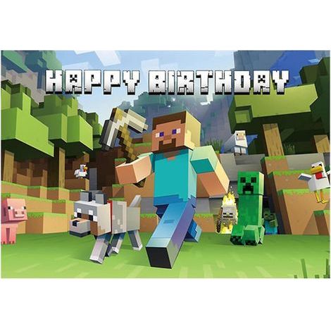 Fond d'écran Minecraft pour fête d'anniversaire (1/3)
