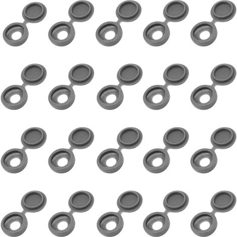 150 caches vis à charnière en plastique gris, bouchons pour meubles placards murs (1/5)