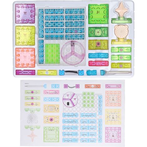 Kit de montage de circuits électriques, blocs de construction expérimentaux pour enfants, jeu de bricolage éducatif (1/5)