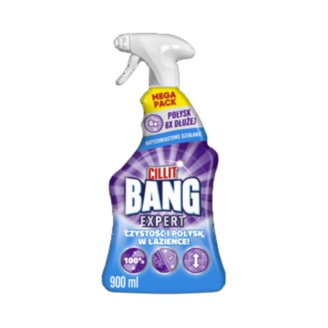 013838 Cillit Bang Nettoyant Puissance Propreté et Brillance dans la salle de bain Spray 900 ml