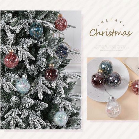 Ensemble de 9 pendentifs de Noël décoratifs incassables pour sapin, boules de Noël à suspendre (1/5)