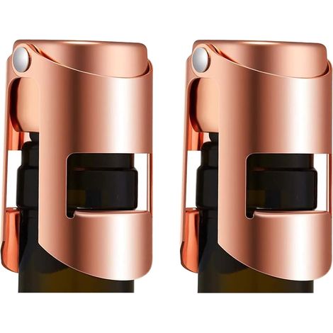 Bouchon à champagne 2 pièces, bouchon en acier inoxydable avec joint en silicone pur, conservateur professionnel réutilisable pour champagne, prosecco et cava (1/5)
