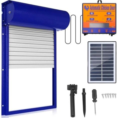 AIPERQ Jeffergarden Automatische solarbetriebene Hühnerstalltür, Rolltor, programmierbarer Tagestimer, Steuerung für sichere Hühnerhaltung (1/4)