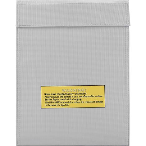 Sac ignifuge Li po batterie sécurité Portable deux tailles pochette sac de chargement (argent L) (1/5)