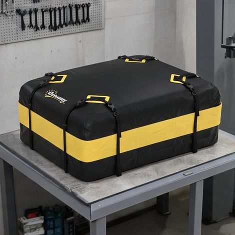 Coffre de toit souple 425 L tissu Oxford avec 8 sangles et 4 (1/5)