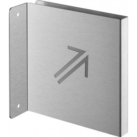 Targa segnaletica <>, acciaio inox spazzolato, 120 x 120 mm, con bordo ripiegato – THIRARD (1/4)