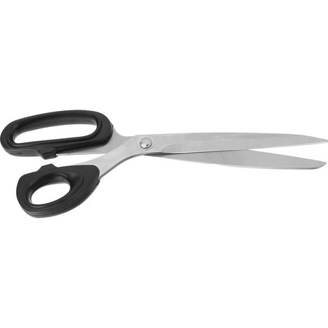 Ciseaux noirs manche allongé acier inoxydable coupe cuir outil industriel couture professionnel (1/5)