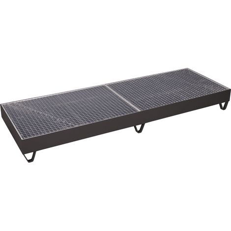 VarioFit Auffangwanne mit Gitterrost für 4 Fässer 200 L RAL 7016 anthrazitgrau (1/3)