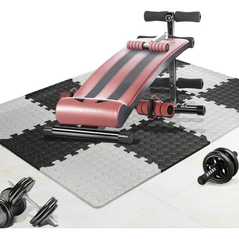 12-teiliges Set aus Schaumstoff-Bodenmatten für Fitnessstudios und Heimfitnessstudios, Trainingsmatten, Schaumstoff-Bodenfliesen, ineinandergreifenden Bodenmatten (1/5)