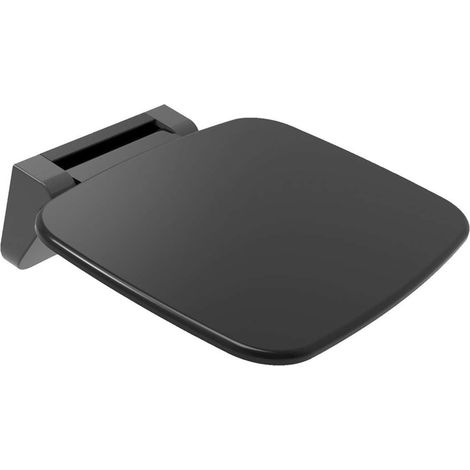 Polysan Saap - Asiento de ducha plegable, 35x33 cm, negro mate CW1220B (1/4)