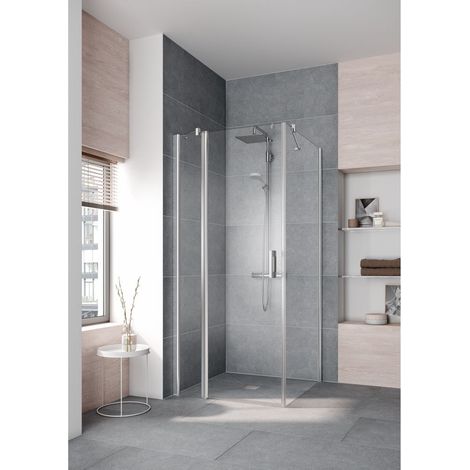 Kermi Porte battante Pega 1NR 1200x 1850 BV : 1165-1190 SIHG verre trempé transparent (1/5)