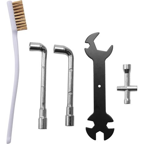Kit de 5 pièces détachées pour imprimante 3D : clé plate + mini clé à douille Phillips + brosse pour buse + clés Allen de 6 et 7 mm pour Ender 3 E3D Tools (1/5)