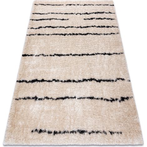 Teppich FLUFFY 2371 Shaggy Streifen - creme / anthrazit beige 120x170 cm