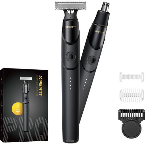 Styling Electric Facial Shaver, Beard Trimmer and Body Hair Trimmer, Fast Charge Razor Kit with Adjustable Head 0.4-9mm, Portable for Travel (1/5)