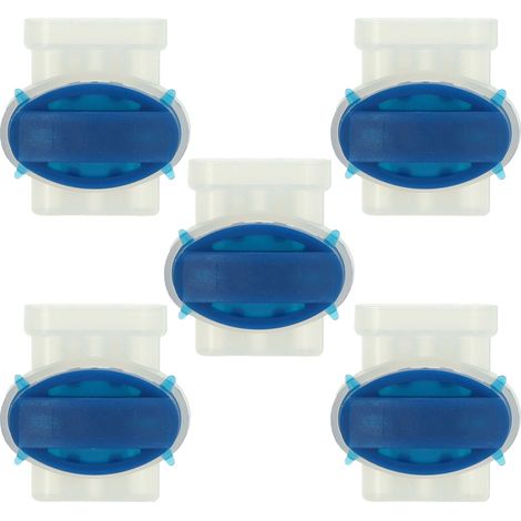 vhbw 5x Kabelverbinder für Begrenzungskabel kompatibel mit Bosch Indego 350 Mähroboter - Kabelklemmen, Wasserdicht Blau, Transparent