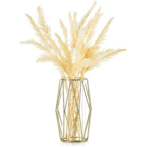 Vase à Fleurs En Verre Avec Support De Support En Métal Géométrique, Jardinière De Terrariums Cristallin, Vases En Verre Bud Pour Plantes Hydroponiques De Fleurs