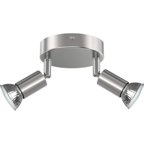 Plafonnier à spot, Spot LED Rotatif Réglable pour Plafond, Plafonnier Rond Moderne, 220-240V, 2 Spots, diamètre 11cm (1/5)