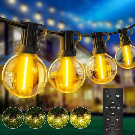 Guirlande Lumineuse Guinguette Exterieur Led : 20M/65.5FT Guirlandes Lumineuses Exterieure 25+2 G40 Ampoule Jardin Terrasse Lampe IP44 Imperméable Extérieur lumineuses Extérieure Electrique Lumiere (1/5)