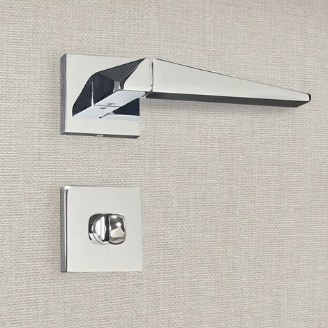 Poignée de porte design à condamnation finition aspect chrome brillant Tamara - KATCHMEE (1/4)