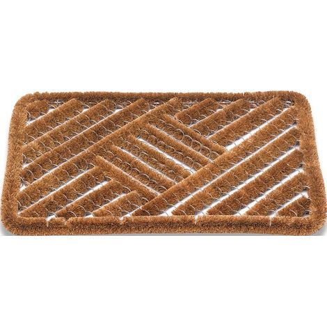 Paillasson brosses en coco coco naturel/acier L500xl800xS30mm