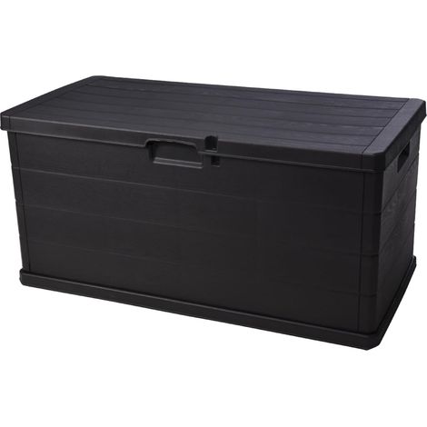 Coffre de rangement extérieur 340L - Coffre de Jardin Anthracite 118x59x57cm - Poignées de transport - Cadenassable (1/5)