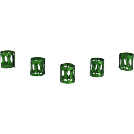 100 pièces/sachet de perles colorées pour tresses, anneaux et accessoires de décoration pour cheveux (vert) (1/3)