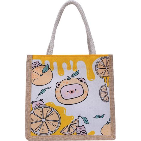Sac à provisions - Tote Bag Japonais Réutilisable en Toile - Lunch Bag Compact 20x21x13cm Multicolore (1/5)