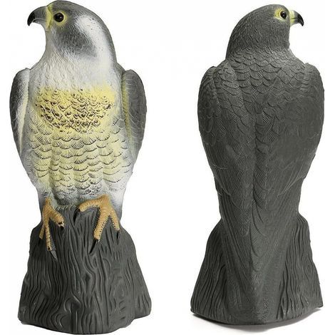 Gran señuelo de halcón realista excavando, estatua de jardín de ave rapaz realista de cuerpo completo, repelente de plagas para gatos y pájaros, decoración para estanques y jardines. (1/5)