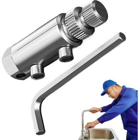 Outil d'extraction de filetage de valve de tuyau,extracteur de filetage de tuyau d'eau endommagé,vis de robinet cassées,fournitures d'extraction pour plomberie,entretien et réparation de panneaux (1/5)