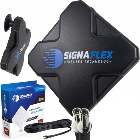 Signaflex Mini X-Cross Antennenset 2x20dBi 5m CRC9 SCHWARZ + BTS-Karte
