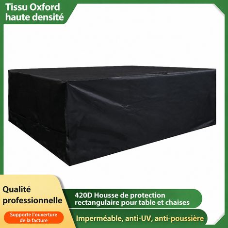 Housse Table de Jardin 230x165x80 cm Tissu Oxford 420D Noir Anti-Poussière 35 × 35 × 8 cm 1,5 kg – Livraison gratuite (1/5)