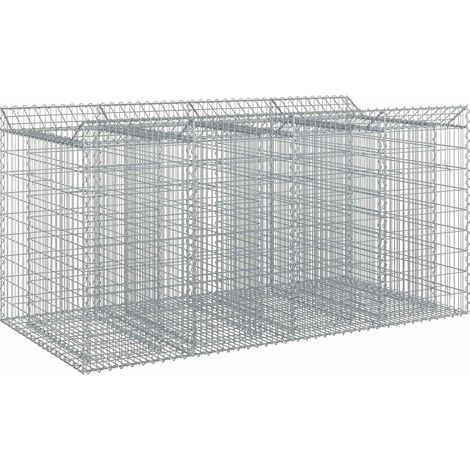 Maison Exclusive - Gabionen-Hochbeet 2 pcs Silber