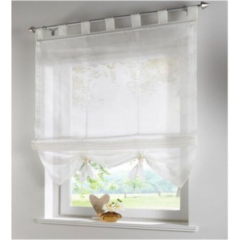 Polyester window curtain sheer 80cm x 155cm – Machine washable – Lightweight for light control and privacy (1/2)