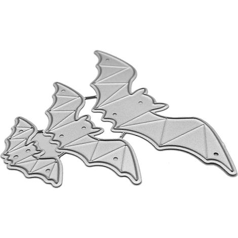 Moule de découpe métal chauve-souris vampire Halloween - Trois motifs pour scrapbooking, cartes et albums DIY (1/4)