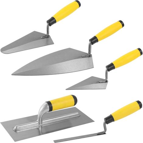 5-teiliges Maurer-Handwerkzeugset, inklusive eines Betonreinigungslappens mit Softgriff. (1/5)