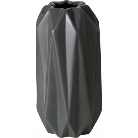 Vaso GRAVO grigio in ceramica forma geometrica 20,5 cm