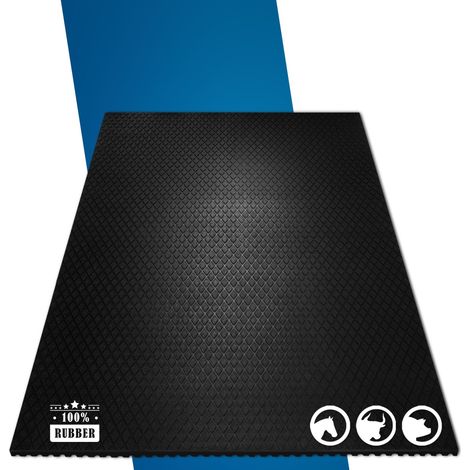 Floordirekt – Tapis de sécurité en caoutchouc 180 x 120 cm – Épaisseur 17 mm – Surface antidérapante – Rainures de drainage intégrées (1/5)