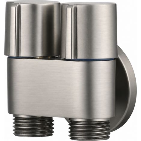 Vanne 3 voies WC 1/2 laiton déviateur gris pistolet 1 entrée 2 sorties 15 × 15 × 5 cm 300 g – Livraison gratuite (1/5)