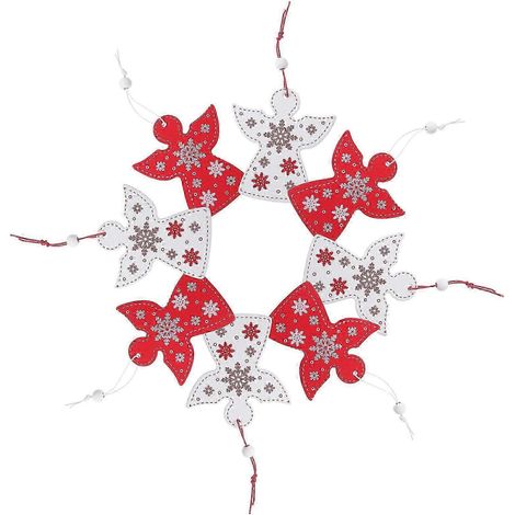 anges de Noël à suspendre, décorations en bois, 60 pièces (1/5)